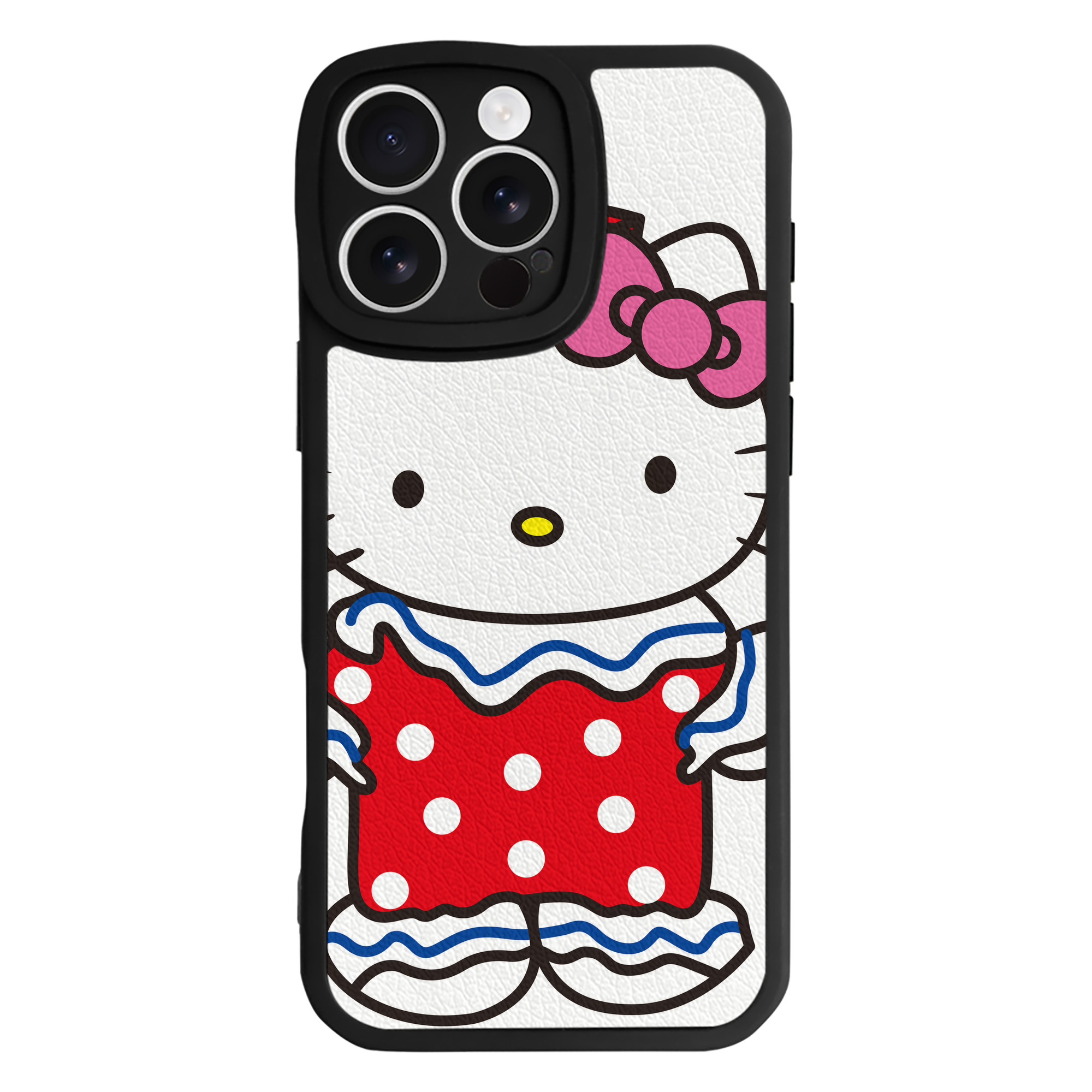 （画像用） Hello Kitty ハローキティ 【iPhone 16シリーズ対応】シリコンスマホケース（レザー調） 材質：シリコン